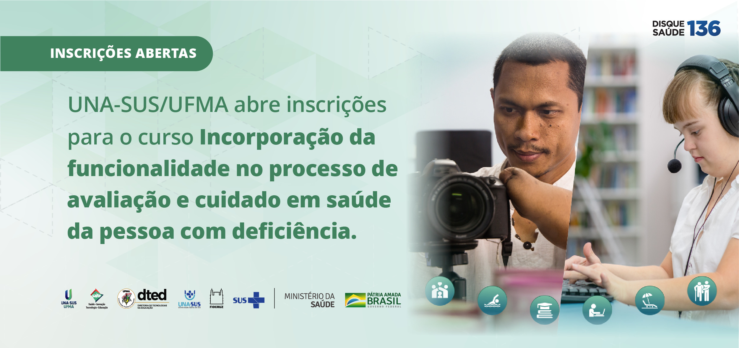 UNA-SUS/UFMA lança curso sobre modelos conceituais para a compreensão da funcionalidade no processo de cuidado em saúde da pessoa com deficiência