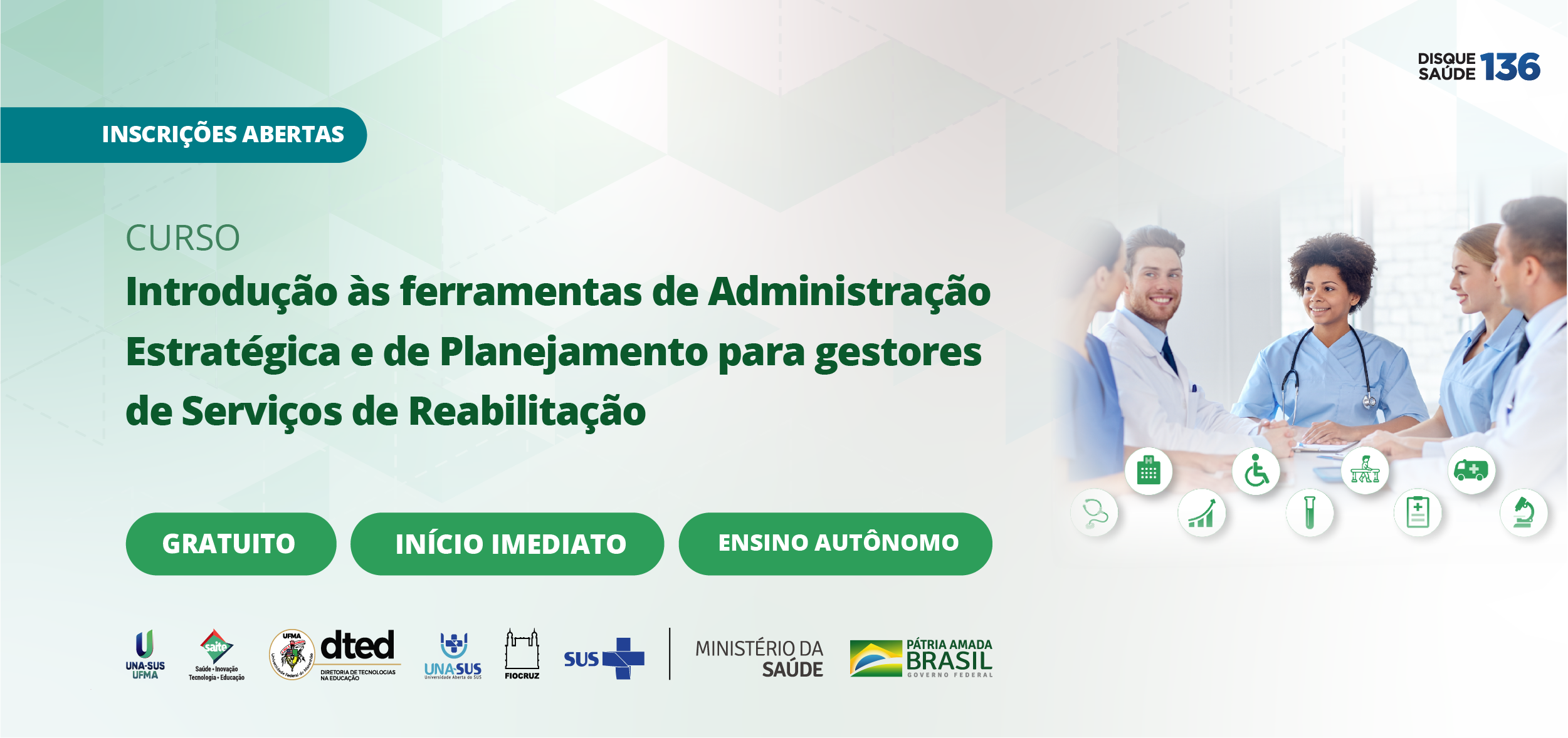 Curso disponível na UNA-SUS/UFMA aborda gestão estratégica e análise SWOT dentro dos serviços de gestão em saúde