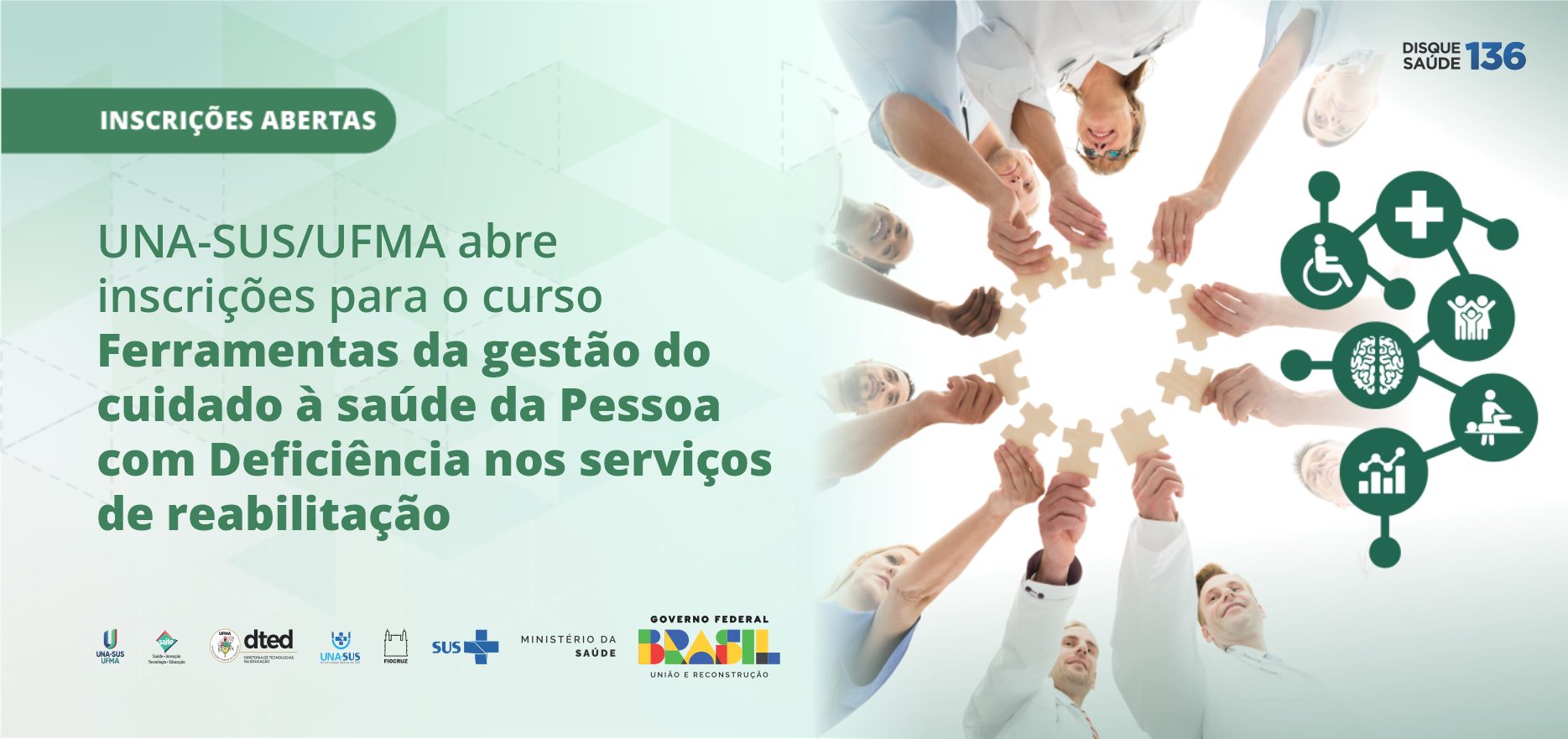 UNA-SUS/UFMA lança curso sobre as ferramentas de gestão nos serviços dedicado às pessoas com deficiência
