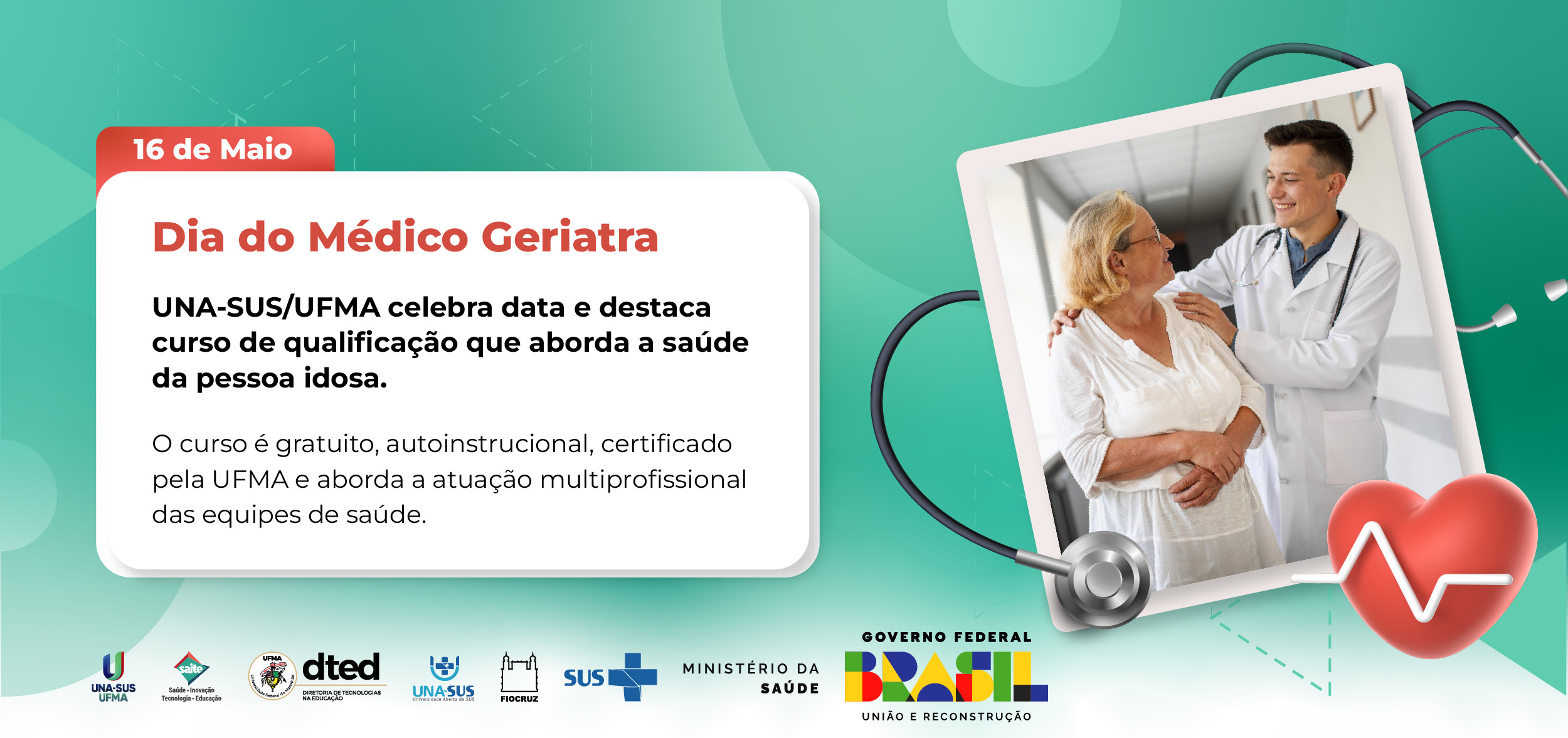 Dia do Médico Geriatra: UNA-SUS/UFMA celebra data e destaca curso de qualificação que aborda a saúde da pessoa idosa