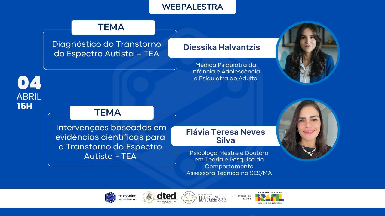 O Telessaúde Maranhão promoverá uma Webpalestra sobre o Transtorno do Espectro Autista – TEA